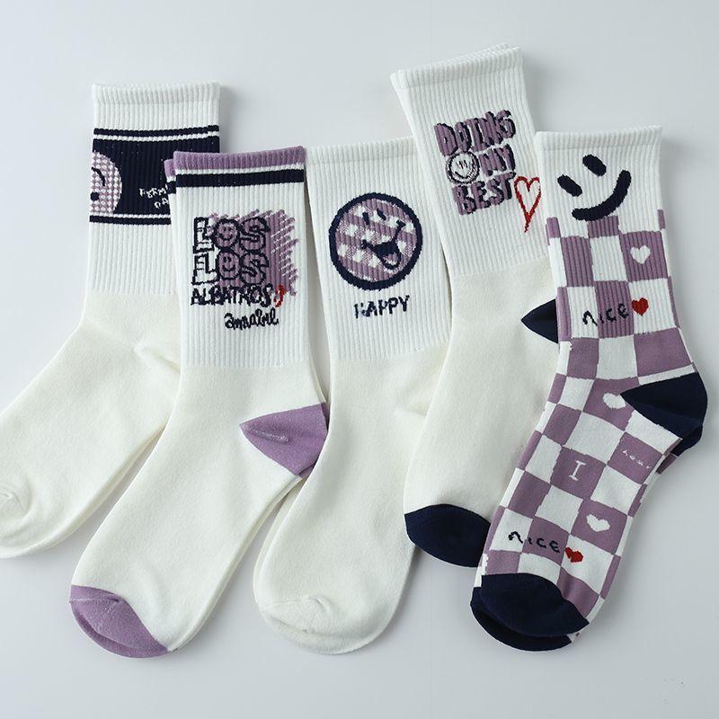 EU Style Women Cute Skater Socks Women Set Men Funny Socks Hip Hop Cotton Long Crew White Socks For US Style Fashion Socks