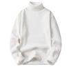 Autumn Winter Men Turtleneck Sweater Long Sleeve Solid Color Slim Fit Fleece Lining Thickened Knitting Tops Jumper