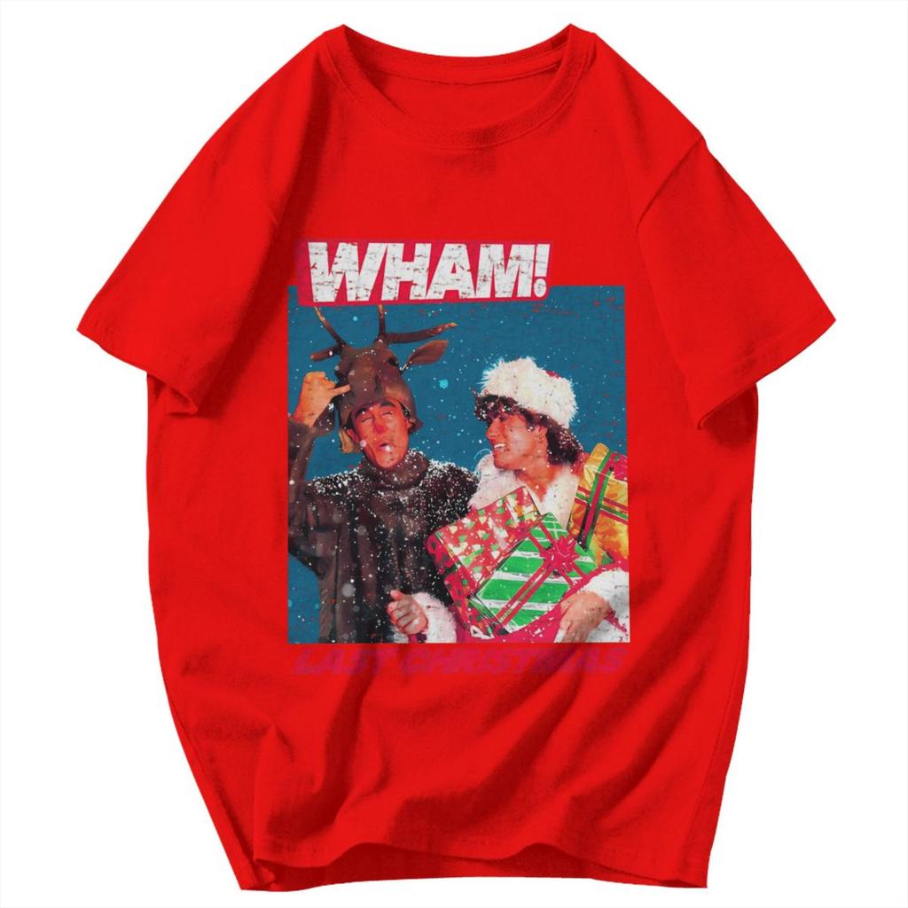 Herren T-Shirt WHAM Last Christmas Vintage Idee Y2K Grafik Kurzarm Unisex Kleidung T-Shirts
