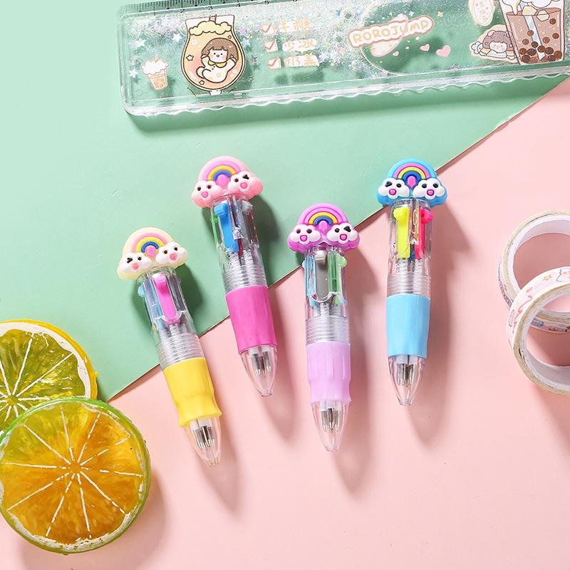 Korean Cute Animal Head 4-Color Click Ballpoint Pen