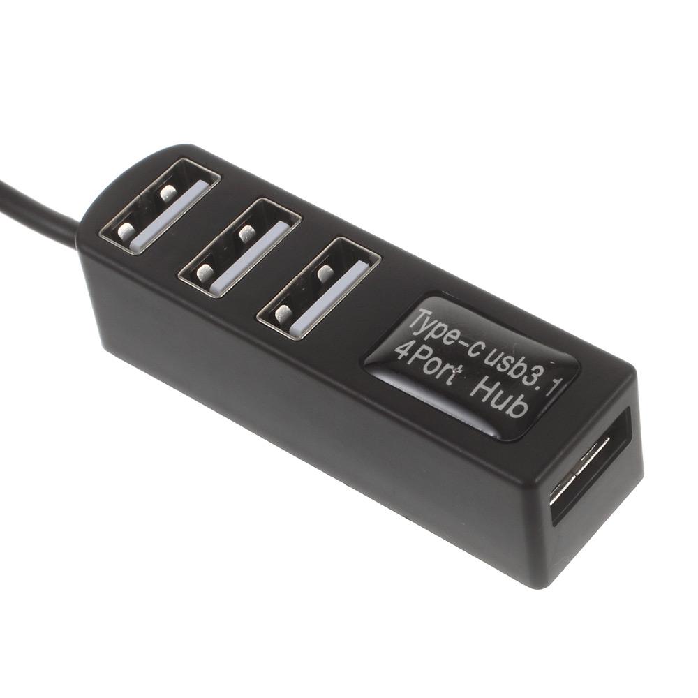 

USB 3.1 Type-C to 4-Port USB 2.0 Hub Adapter (P-3101) Black