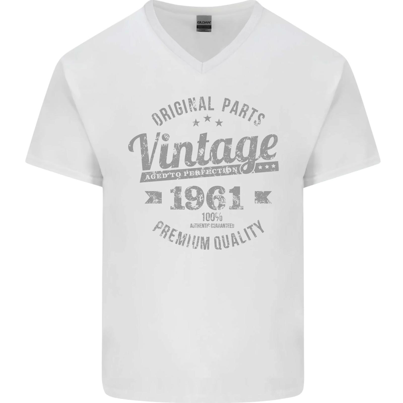 Vintage Year 65th Birthday 1961 Mens V-Neck Cotton T-Shirt S