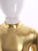 Meisjes jumpsuit met glanzende metallic afwerking, col, lange mouwen en volledige lengte