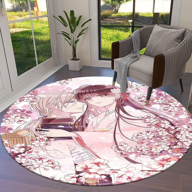 My Happy Marriage Round Area Rug,Carpet Rug for Living Room Bedroom Sofa Playroom Decor,Non-slip Floor Mat