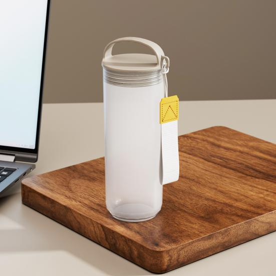 Frosted Water Bottle with Handle & Lanyard, Food Grade Clear Drinking Bottle, Leak-Proof Portable Travel Drink Soybean Milk Cup for Outdoor Gym Office