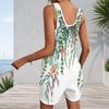 Plus Size Womens Sleeveless Romper With Tank And Patch Pockets