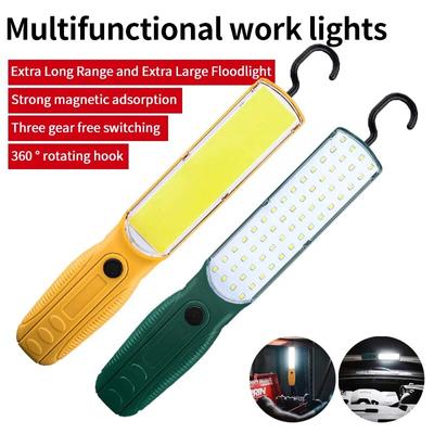 1PC LED COB Latarka robocza Przenośna lampa naprawcza do samochodów Akumulatorowa latarnia kempingowa Ręczna lampa reflektorowa z magnesem i haczykiem