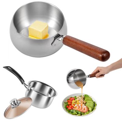 Milk Pan Turkish Coffee Pot Hot Oil Pot Stainless Steel Sauce Small Saucepan Cooking Boiling Butter Warmer Melting Kitchen Pan