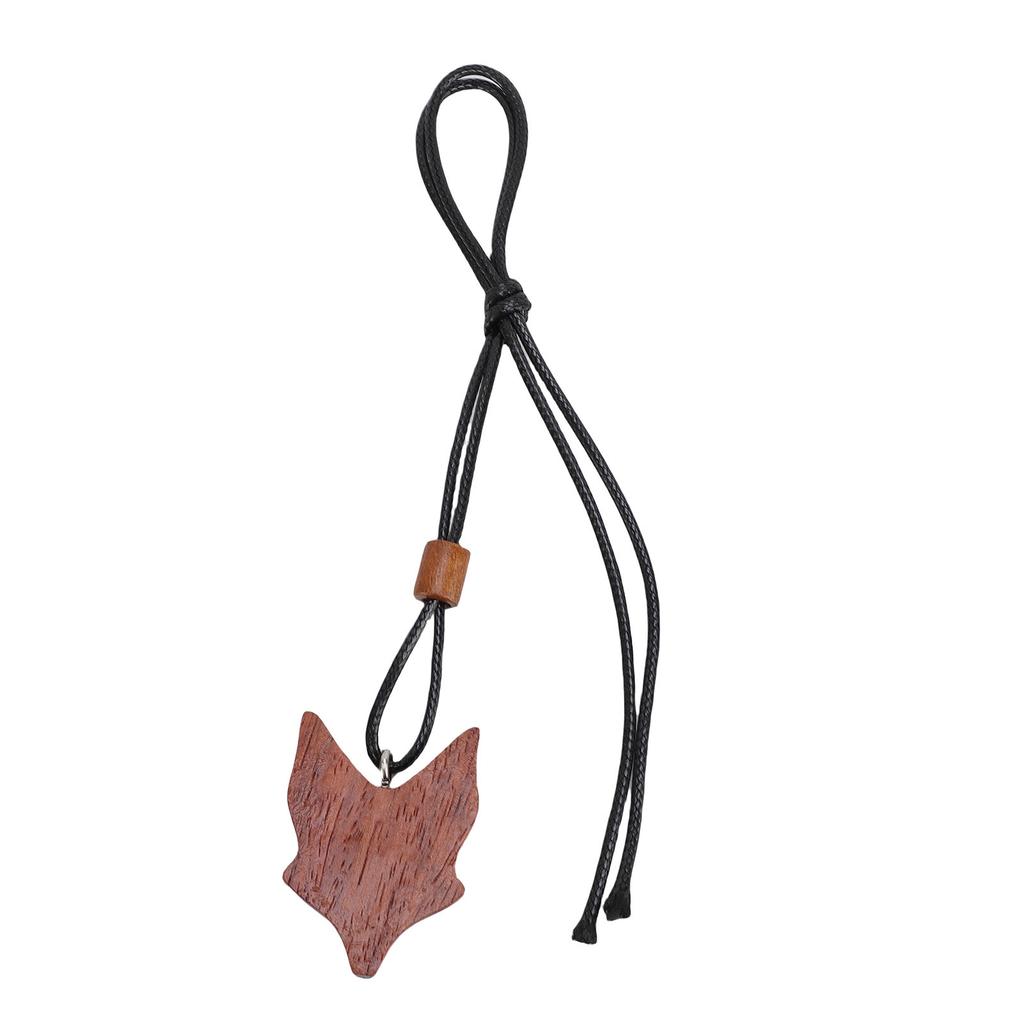 Fox Wooden Pendant Necklace Innovative Adjustable Keychain Bag Pendant Accessory for Men and Women