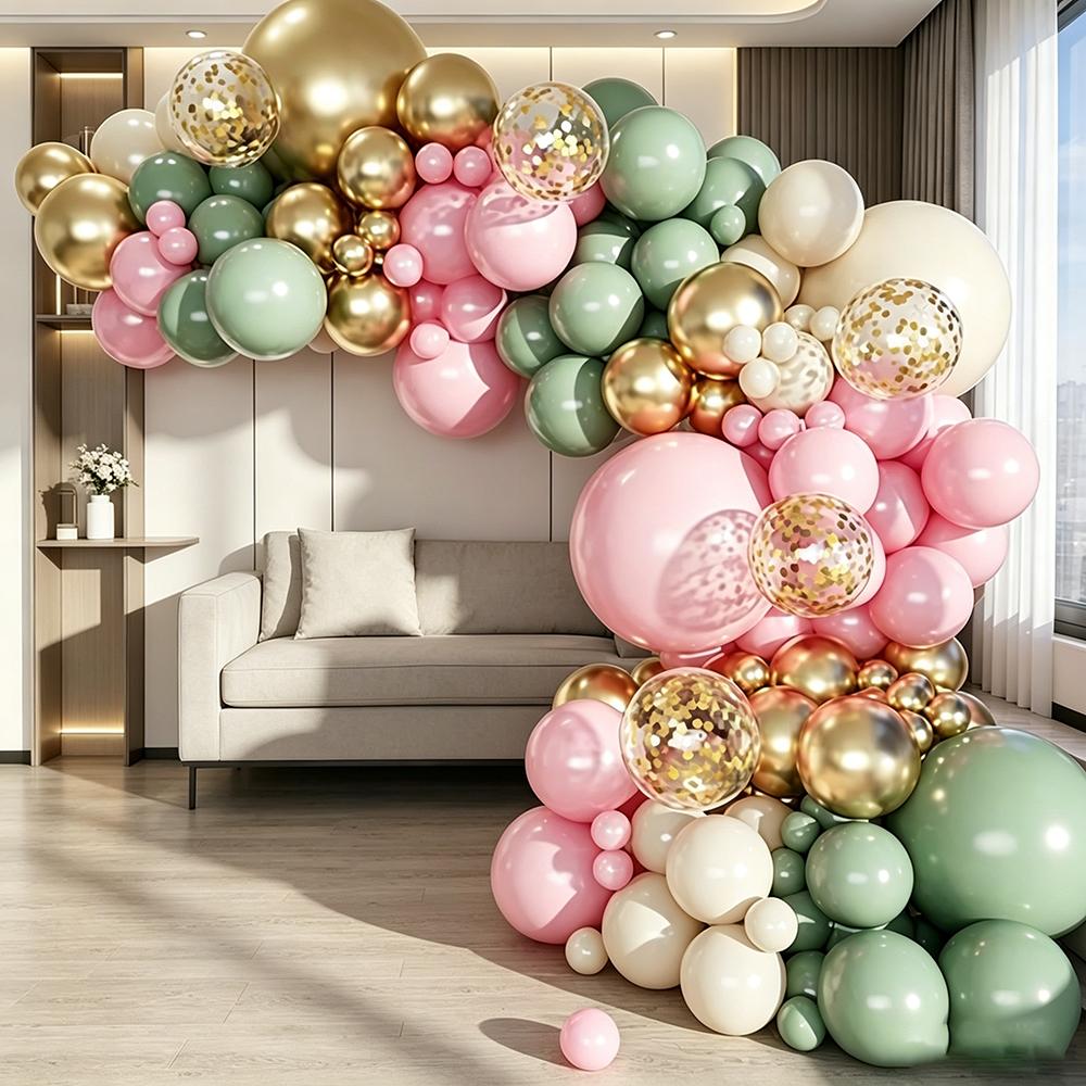141pcs Premium Balloon Garland Arch Kit Shiny Chrome Latex Balloons for Bridal Shower Bachelorette Birthday Party Wedding Decor