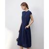 Women's Summer Casual Half-Placket Drawstring Mid-Length Dress
