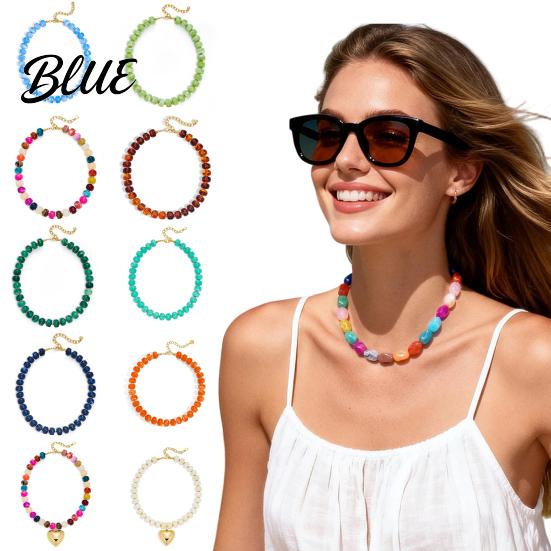 Charmanter Hals Schmuck Klobiger Bunter Perlen Choker Harz Perlen Halskette