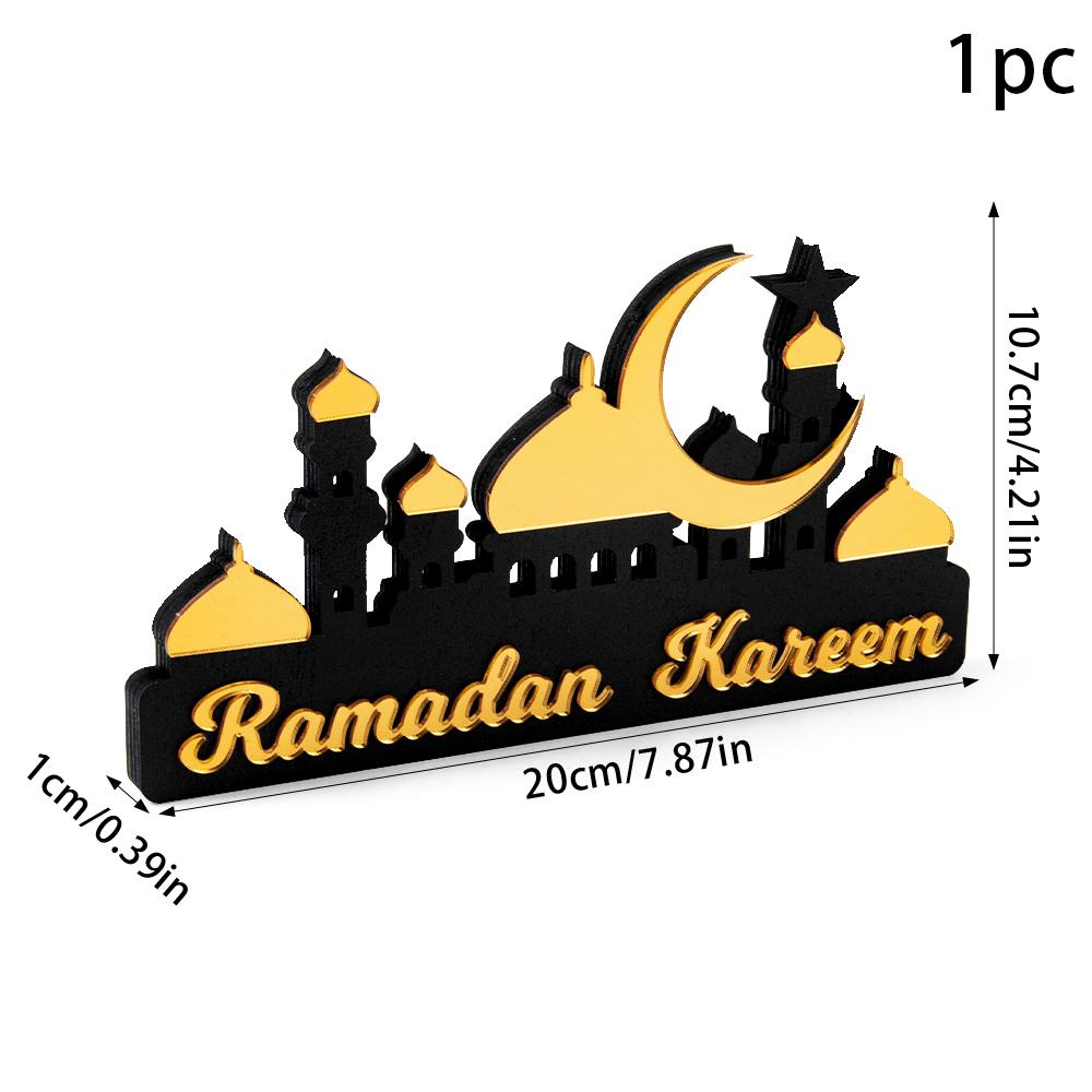 

Ramadan Table Ornament Wooden Acrylic Moon Star Castle Eid Mubarak DIY Home Kareem Ramadan Decoration Islamic Muslim Party Gift