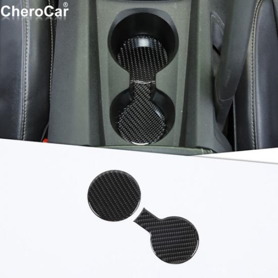 Soft Carbon Fiber Console Cup Holder Trim Mat Sticker For Chevy Camaro 2012-2015