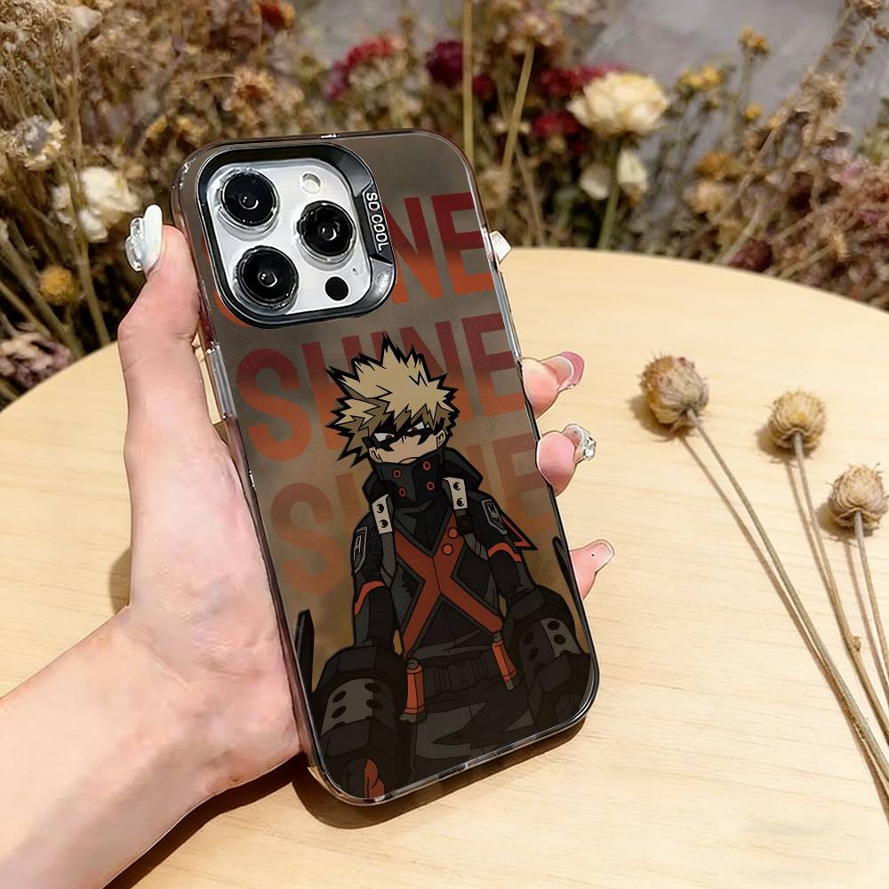 

My Hero Academia Katsuki Bakugo Phone Case For iPhone 17,16,15,14,13,12,11 Plus,Pro Max,XS,Colorful Silver Black Cover iPhone15Plus