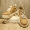 Men's shoes autumn platform casual board shoes men's retro leather sports heightening shoes winter shoes soft sole