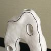 White Ceramic Vase Abstract Ornaments with Irregular Geometric Lines Flower Vase Flower Arrangement Accessories Home Decoration