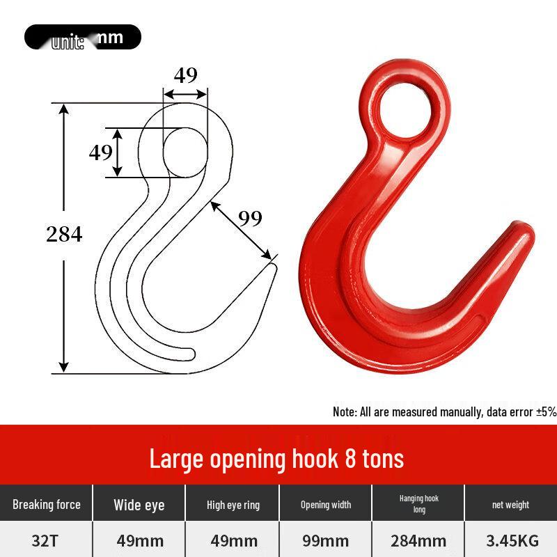 Jundingying 8-Ton Heavy-Duty Wide Mouth Lifting Hook
