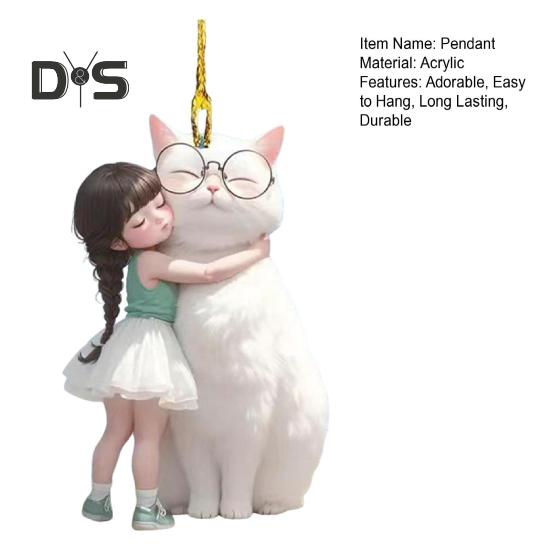 Dekorativer Katzenanhänger zum Aufhängen, Ornament mit Umhängeband, einfach aufzuhängen, Schlüsselanhänger, Anhänger, Auto-Rückspiegel-Dekoration