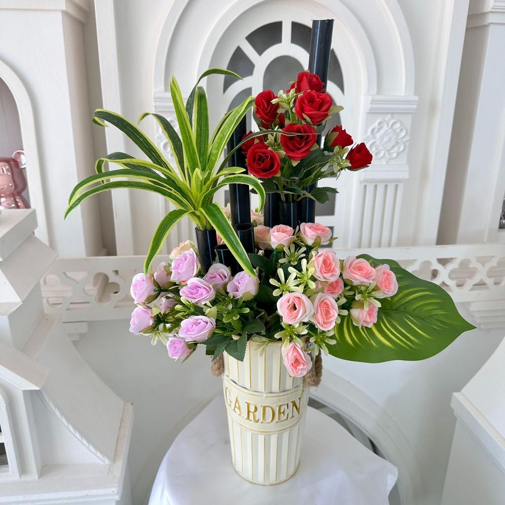 Flower Rose Fake Bouquet Hotel Interior Wedding Decor Bright Color Creative