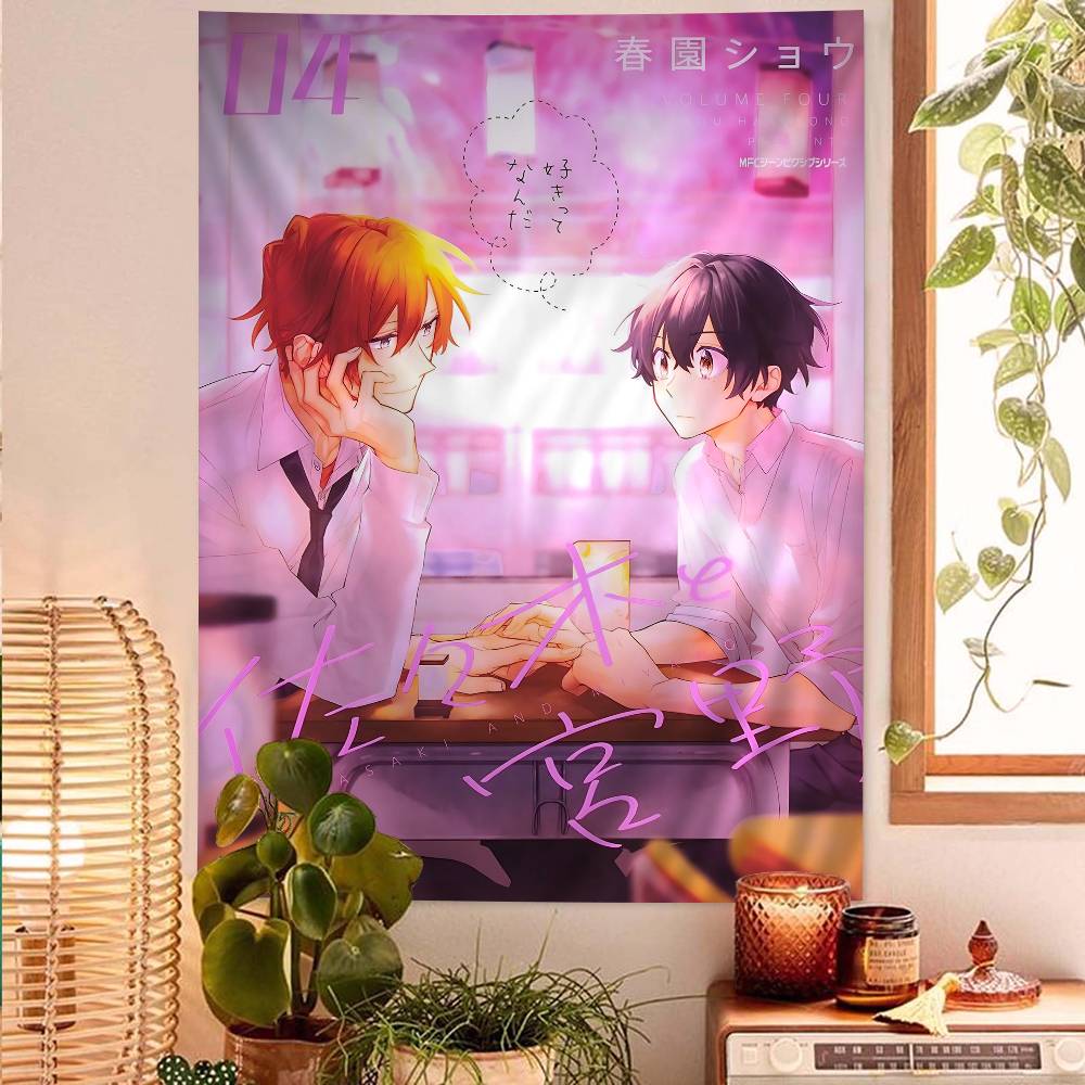 

Sasaki And Miyano Anime Hanging Bohemian Tapestry Hanging Tarot Hippie Wall Rugs Dorm Japanese Tapestry 74x94cm(29x37in)
