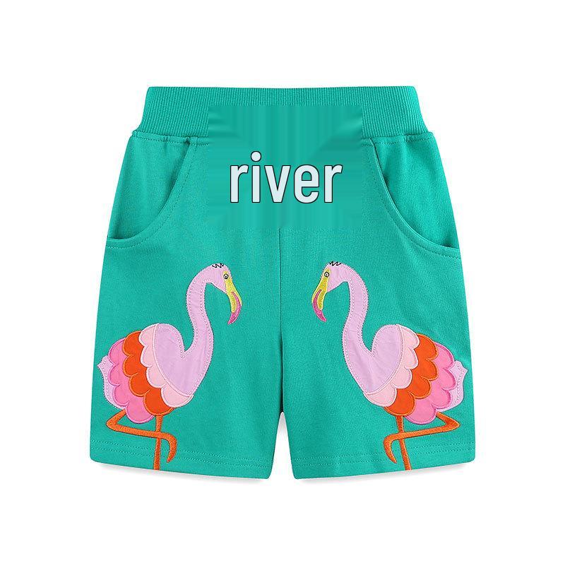 European & American Style Girls Sports Capris - Summer Fashion Shorts 125cm