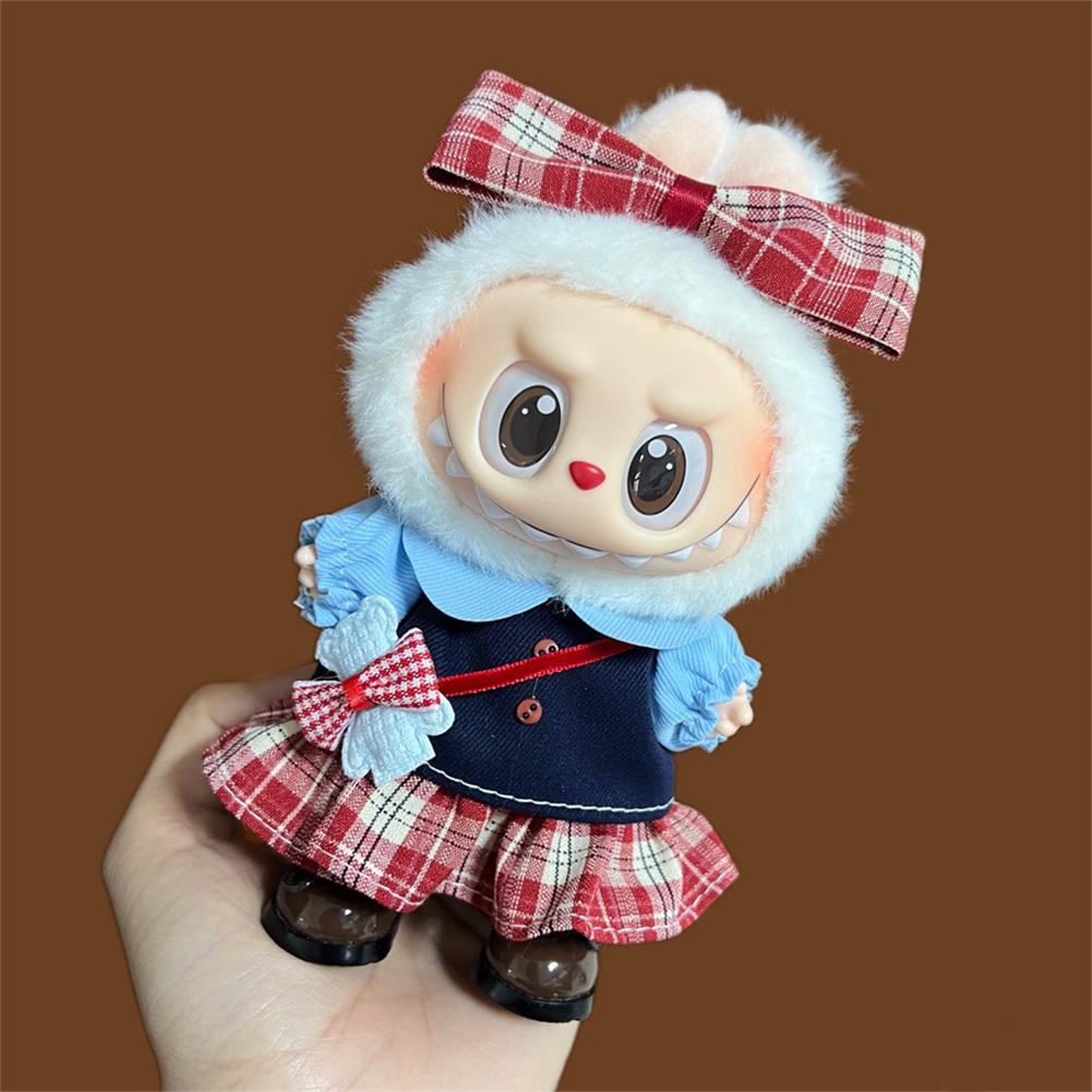 For 17cm Labubu Doll Clothes Fashion Clothes Hoodies Dresses Doll Clothes Color Match Shirts Dolls Accessories Cute Decoration Little Clothes