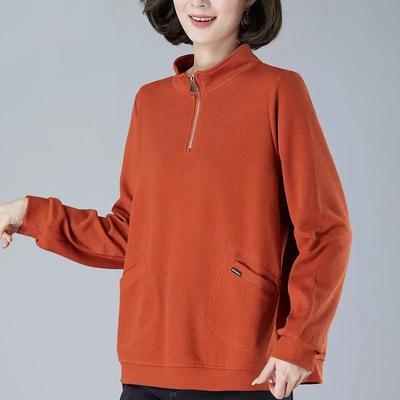 Dámská mikina Bavlněná Volná Oversized Fleecová Zesílená Pohodlná Kulatý výstřih Ležérní Pulovr Top Mikina