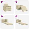 60 Cm Cream Faux Leather Sofa Bed