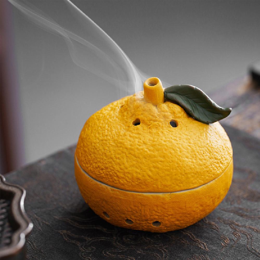 Ceramic fruit shaped incense burners and portable gourd incense burners, meditation yoga home decoration incense burners