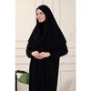 Schwarzes, einteiliges, einfach zu tragendes Gebetskleid mit Kopftuch