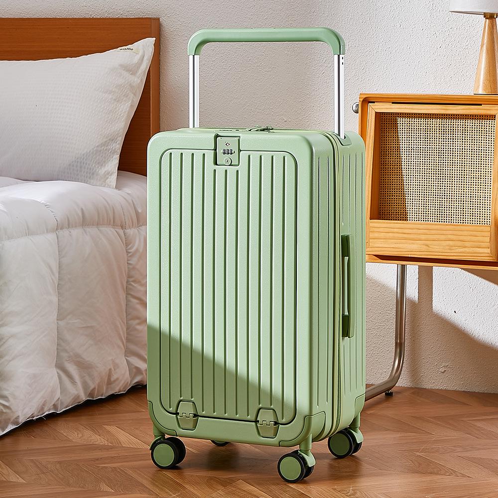 Free Shipping: 20-inch & 24-inch Front-Opening Multifunctional Trolley Suitcases with Wide Handles