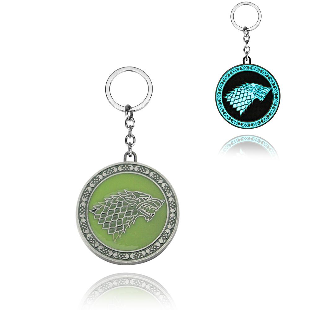 Serie TV Lupo Stark Trono portachiavi Inverno Sta Arrivando Collana con Ciondolo Vintage Logo 3D Famiglia Stark Gioielli Souvenir Regalo