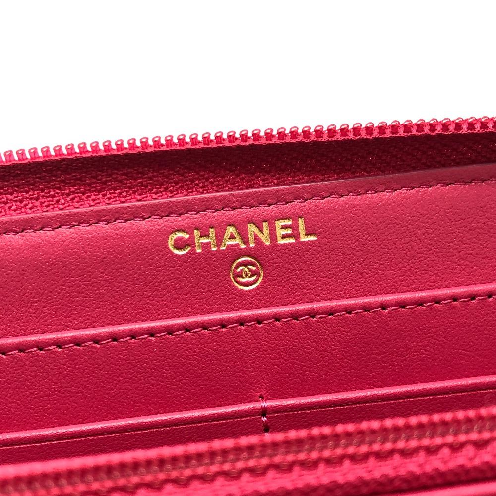 Chanel A80288 Boy Chanel Zip Around Long Caviar Leather pink/GoldHardware Unused