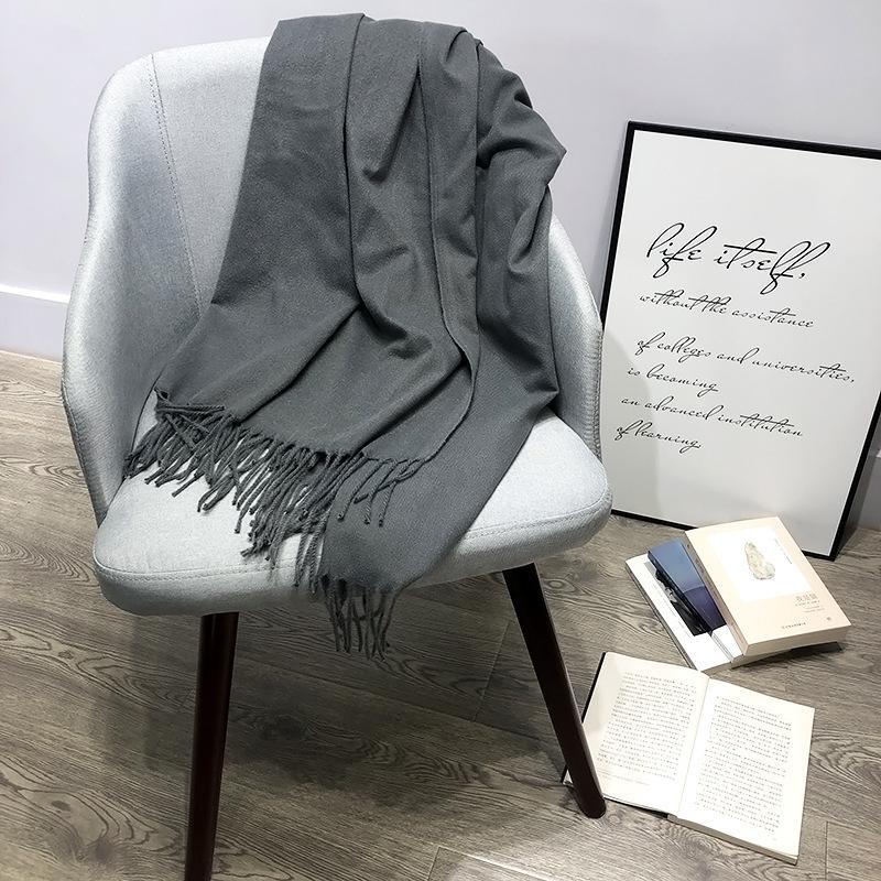 

Осенне-зимний однотонный шарф классический ярко-красный шарф утолщенная шаль с бахромой и ЛОГОТИПОМ quality bristle 68 * 200 (including tassel)