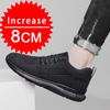 Męskie Duży Rozmiar 37-47 Oddychające Siateczkowe Buty Sportowe na Koturnie Miękkie Wygodne 8cm Ukryte Obcasy Zwiększające Wysokość Trampki Podwyższające Casual