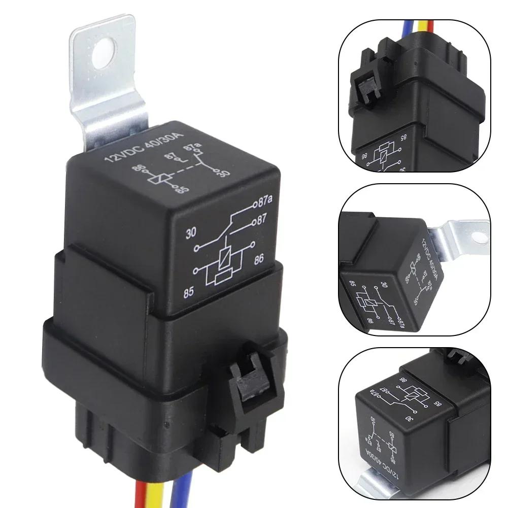 Heavy Duty 12V 5 Pin Relay Harness Socket with Integrated Diode Protection for Car and Truck Electrical Systems