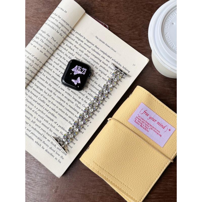 Butterfly Diamond Elastic Strap for Apple 11th Gen iWatch 10987E, Huawei GT6, Xiaomi 9 Pro