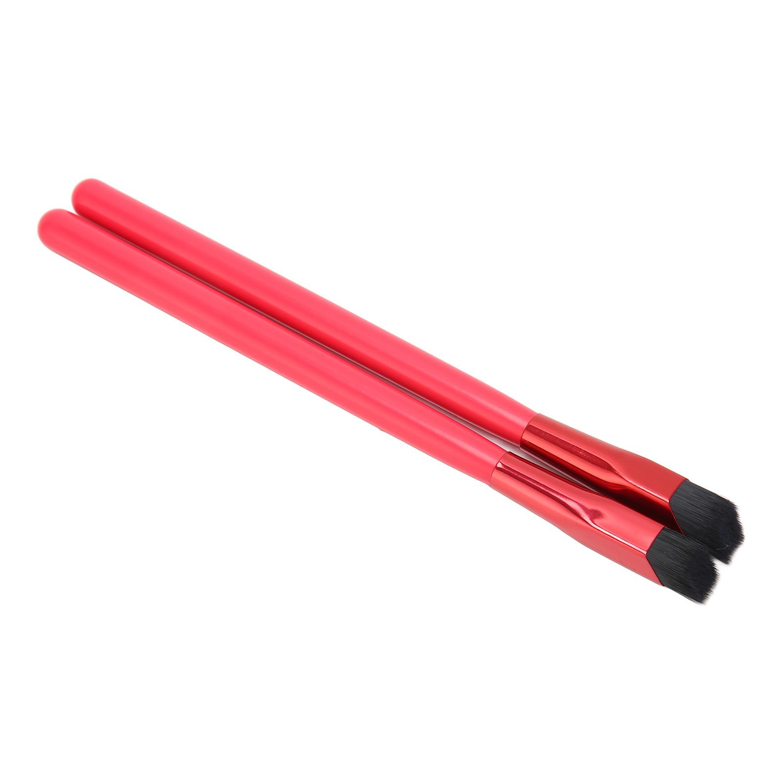 

2pcs Eyebrow Makeup Brush Red Portable Multi Function Angled Brow Brushes for Daily Use