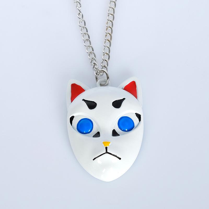 Demon Slayer Tanjiro, Sabito & Makomo Masks Keychain, Rabbit Necklace, Muzan