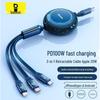 Baseus 3-in-1 Ret Retractable 100W Fast Charging Cable