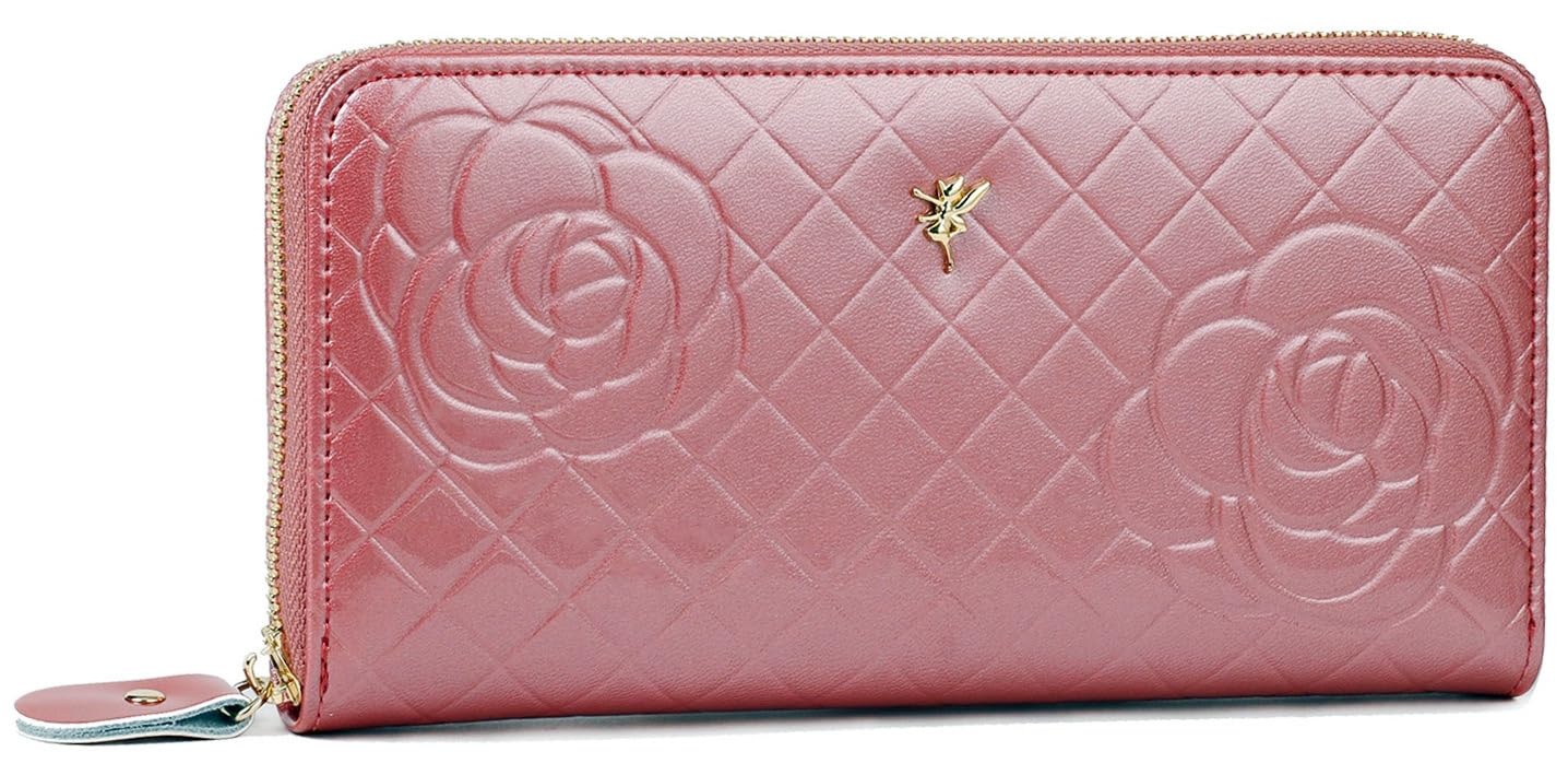

Long Wallet Rose Enamel Genuine Leather 230913 [Fair Fairy] Women s (Dark Pink) темно-рожевого кольору
