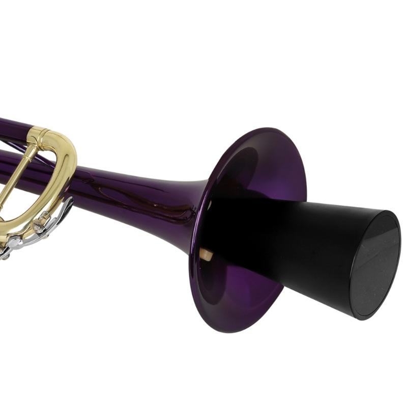 Negru Portabil Mut Universal Surdine Trompetă Trompetă Surdină Dreaptă Cauciuc pentru Uz Casnic și la Clasă