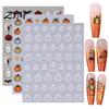 Halloween Nail Decals Decoration Stickers, 3D Embossed Pumpkin Ghost Bat Relief Stickers Manicure Decals, DIY Accessories for Holiday Party