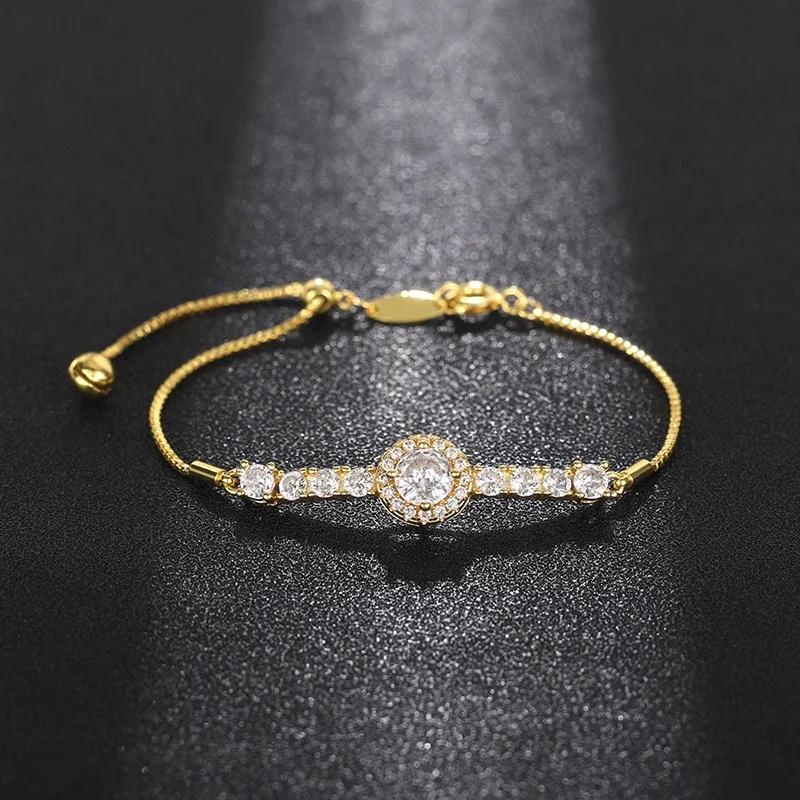 Huitan Fashion Luxury Bracelets for Women Wedding Ceremony Accessories with Brilliant Cubic Zirconia Gorgeous Jewelry for Female
