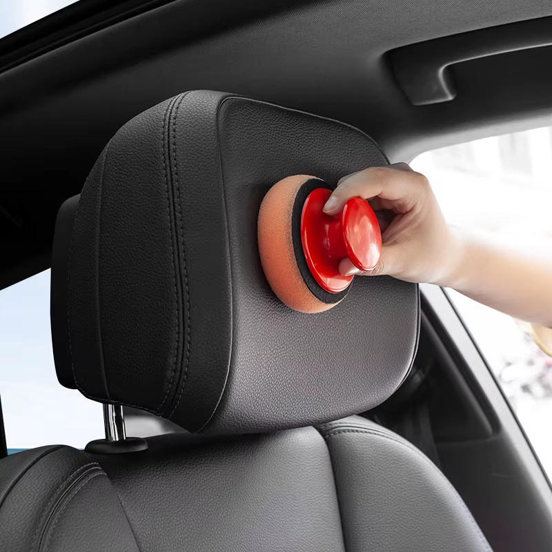 Car Wax Applicator Pads Set With Red Handle Soft Sponge Applicators Foam Wax Pad For Polishing And Cleaning Cars