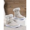 Big Size Casual Snow Boots Female 2025 New Winter Solid Color Short Boots Side Zipper Big Size Female Cotton Shoes