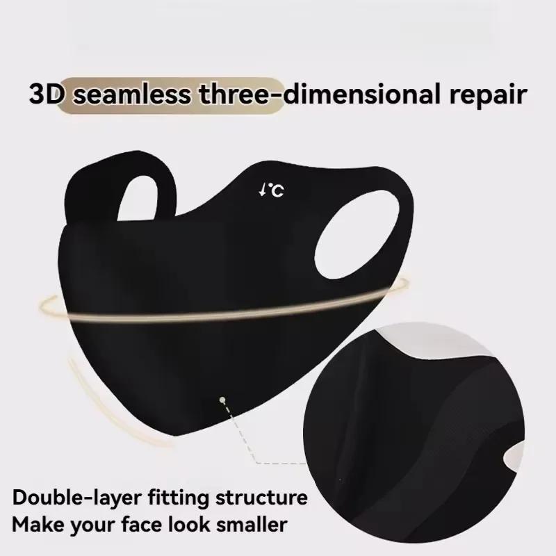 1-10PCS Ice Silk UV Face Mask Women Cooling Sun Balaclava Breathable Dustproof 3D Face Cover for Outdoor Running Cycling Summer