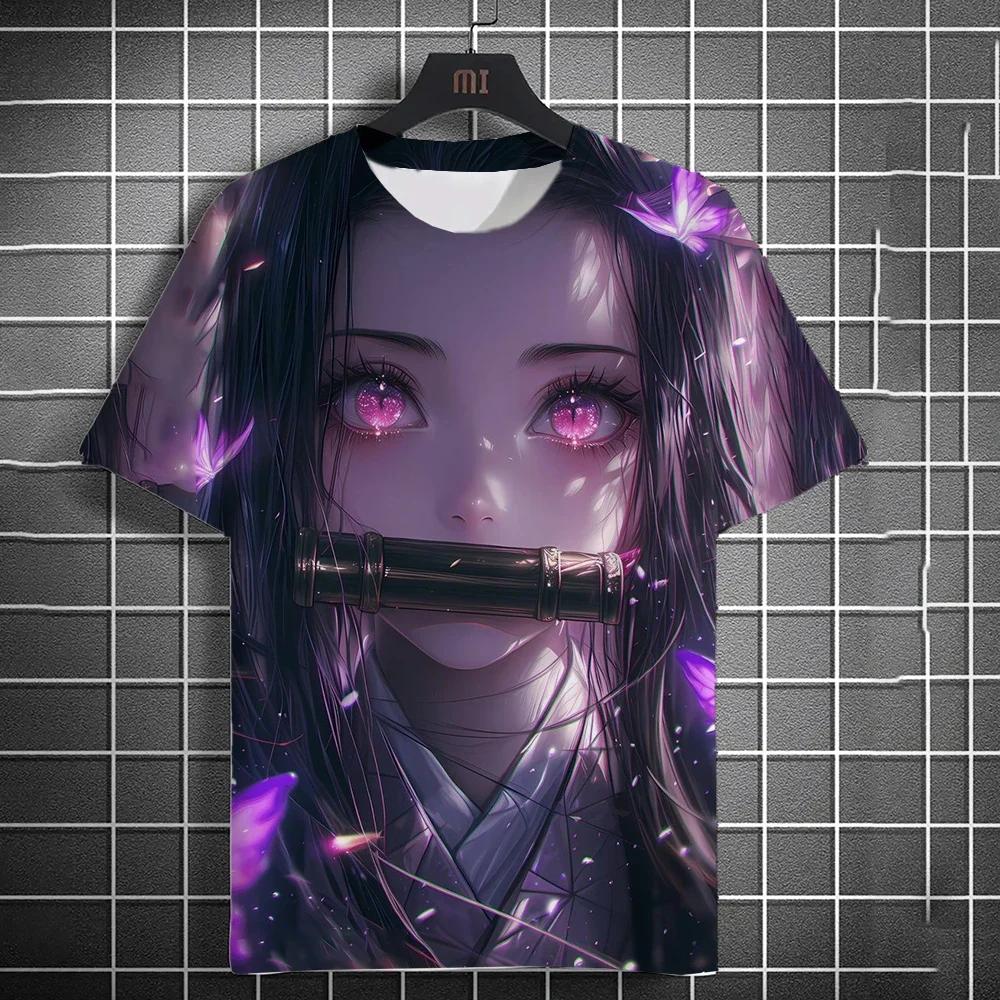 Kamado Nezuko 3D Men's Anime Printed Fashion Casual Short Sleeve T-Shirt Home Clothes Anime Summer Short Sleeve High Quality T-Shirts