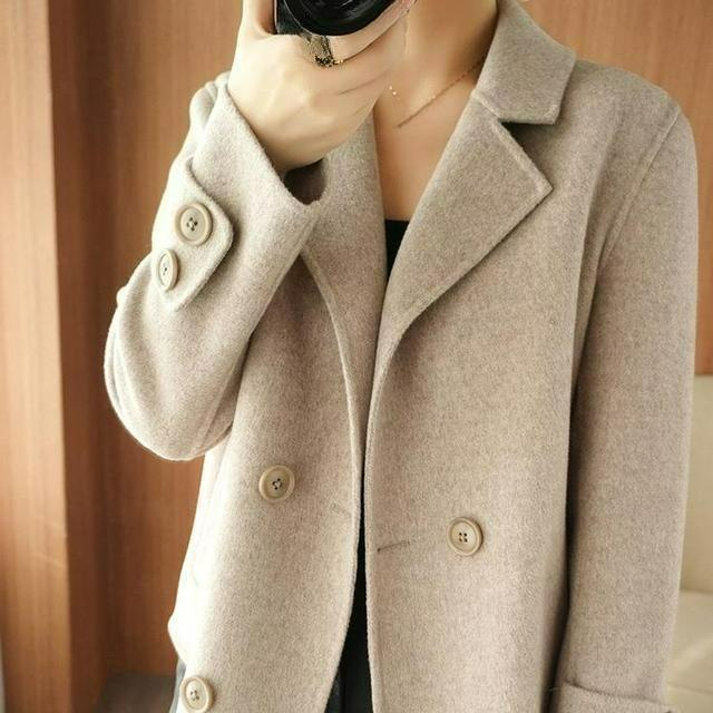 Single-sided Woolen Coat Women's Short Fashion Casual Small Suit Woolen Coat Short